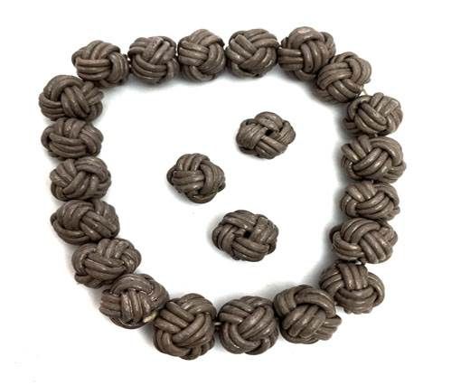 Leather Beads -12mm-Taupe 