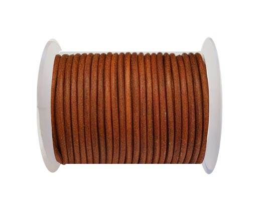 Round Leather Cord 4mm-Vintage Orange