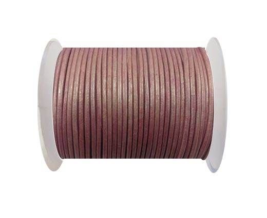 Round Leather Cord - 1.5 - Metallic Rose