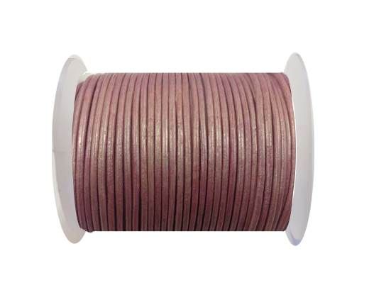 Cordoncino di cuoio-2mm - Rosa Metallico