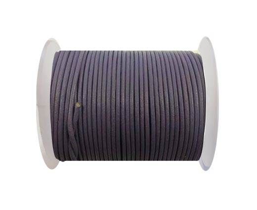 Round leather cord-2mm- Dark pastel purple