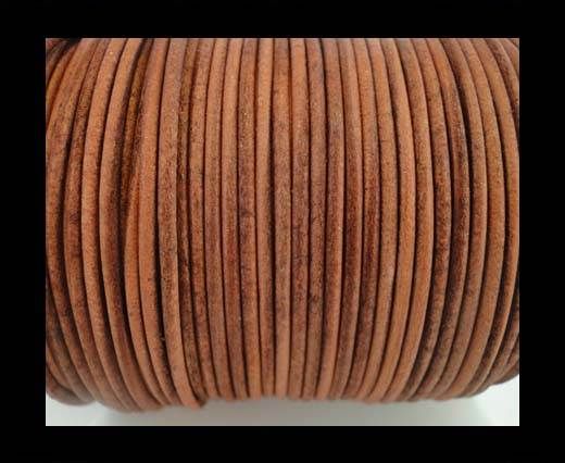 Round Leather Cord -5mm - SE R Vintage Cognac