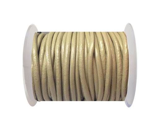 Round Leather Cord 4mm-Beige