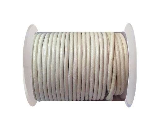 Round Leather Cord 4mm-SE.white