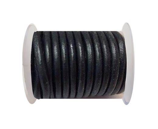 Round Leather Cord -5mm - Bottle green