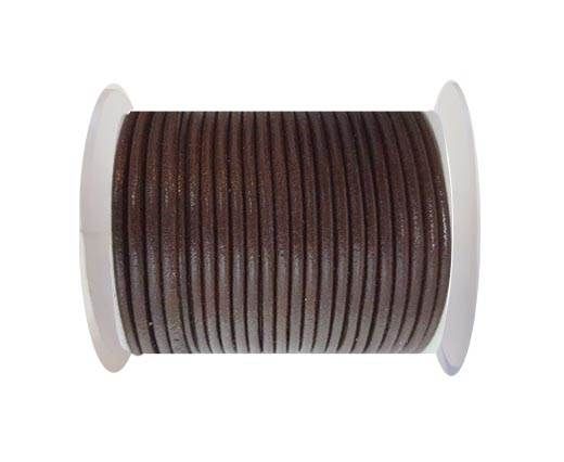 Round Leather Cord - SE.Brown  - 3mm