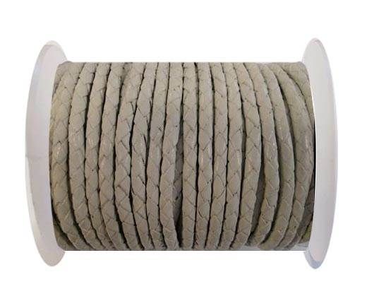 Round Braided Leather Cord SE/B/05-White - 4mm