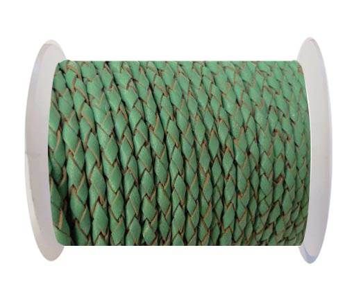 Round Braided Leather Cord SE/B/540-Mint - 4mm