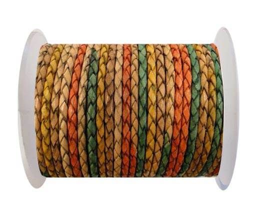 Round Braided Leather Cord SE/DM/02-Sunrise-8mm