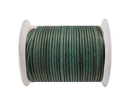 Round Leather Cord SE/R/Matt Finish-Green - 3mm