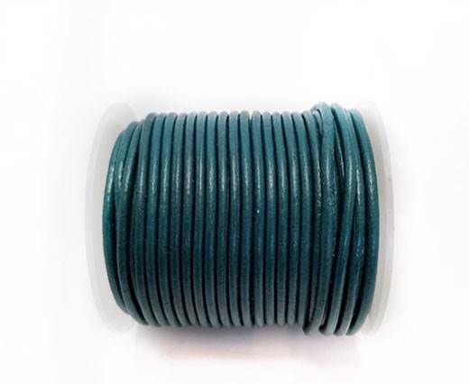 Round Leather Cord - 3mm - SEA BLUE