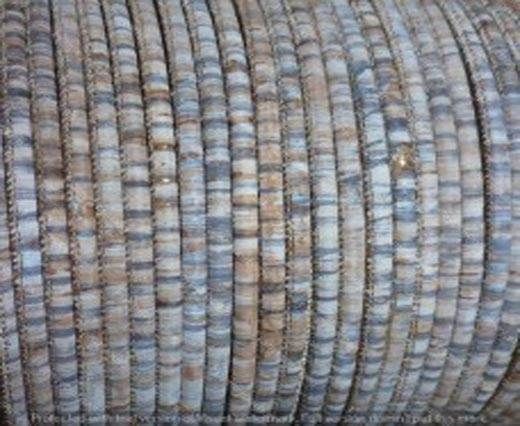 Real Cork Round - 3mm - striped jeans