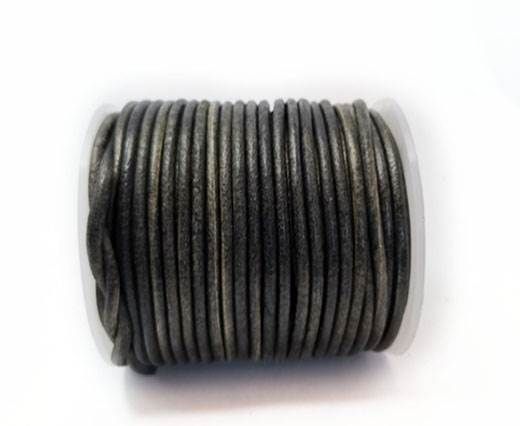 Round Leather cords  2,5mm - Vintage Black