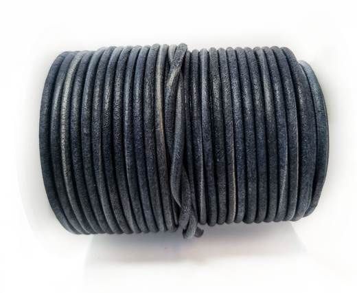 Round Leather cords  2,5mm - Vintage Blue