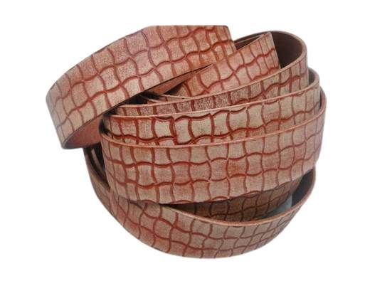 Vintage Style Flat Leather - 30mm-Vintage Tan Squares