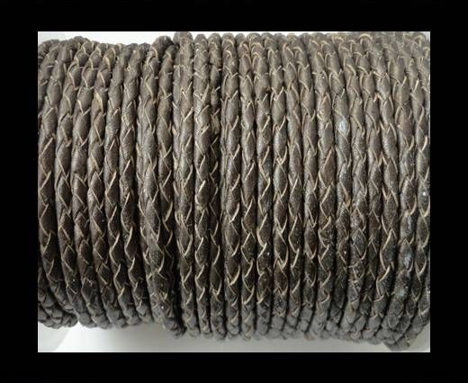 Round Braided Leather Cord SE/M/Bronze-3mm