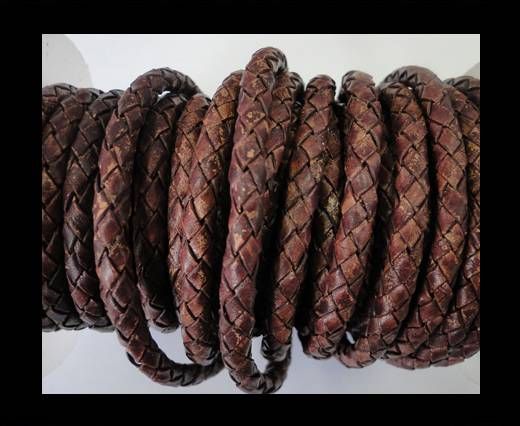 Round Braided Leather Cord SE/PB/Vintage Copper - 3mm