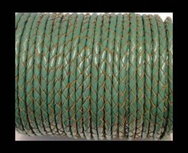 Round Braided Leather Cord SE/B/2015-Forest Green - 3mm