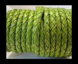 Round Braided Leather Cord SE/B/522-Light Green - 3mm