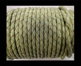 Round Braided Leather Cord SE/B/516-Pastel Green - 3mm