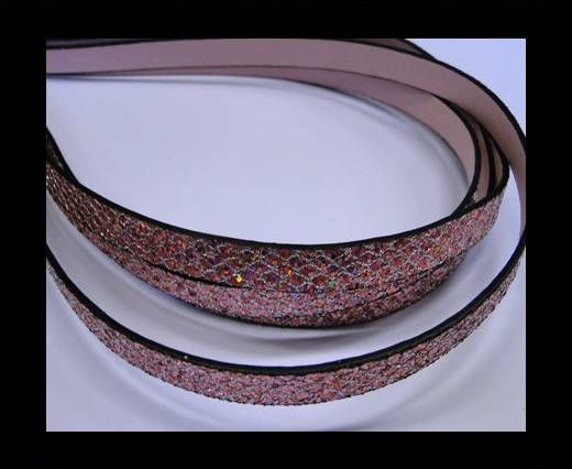 synthetic nappa leather Glitter Leather - Pink -Glitter Style -10mm