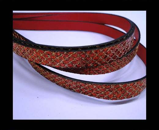synthetic nappa leather Glitter Leather - Red -Glitter Style -10mm