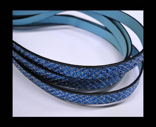 synthetic nappa leather Glitter Leather - Turquiose -Glitter Style -10mm