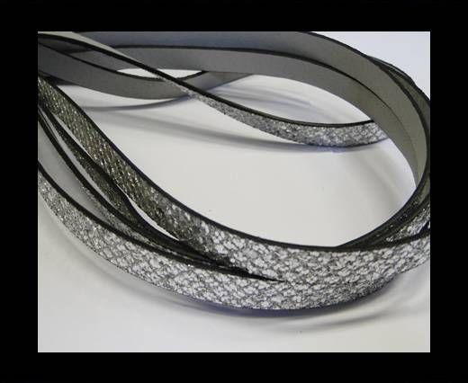 synthetic nappa leather Glitter Leather - White -Glitter Style -10mm