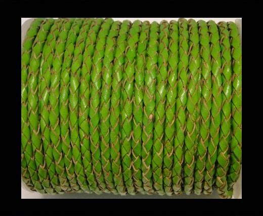 Round Braided Leather Cord SE/B/2009-Green Grass - 5mm