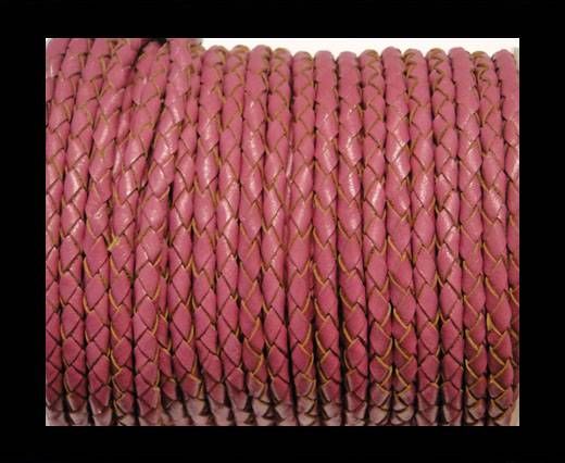 Round Braided Leather Cord SE/B/2017-Berry - 5mm