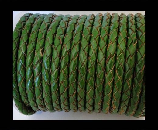 Round Braided Leather Cord SE/B/2025-Fern - 3mm