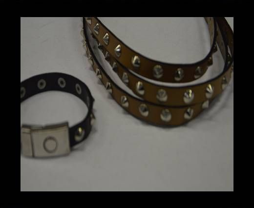 synthetic nappa leather with Metal 10mm-Light Brown