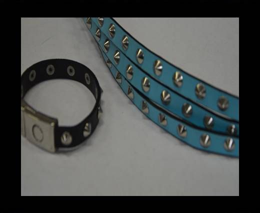 synthetic nappa leather with Metal 10mm-Blue