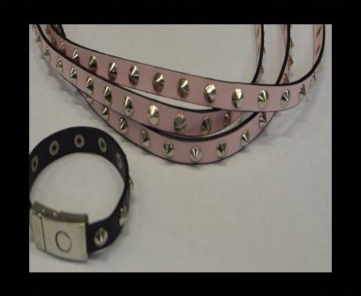 synthetic nappa leather with Metal 10mm-Pink