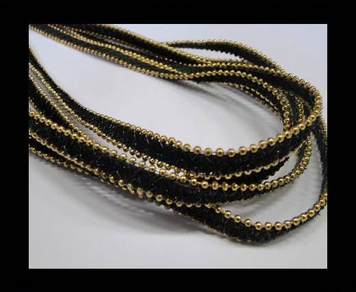 synthetic nappa leather with chains-10mm-Black