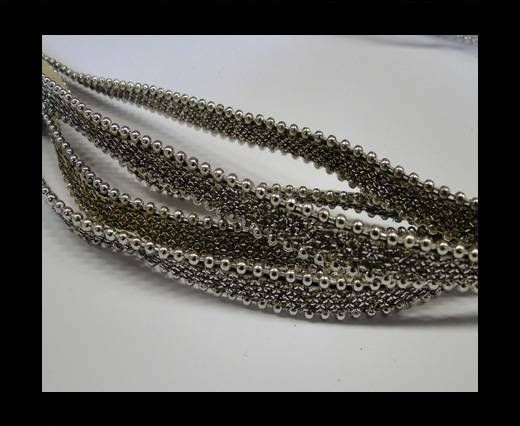 synthetic nappa leather with chains-10mm-Beige