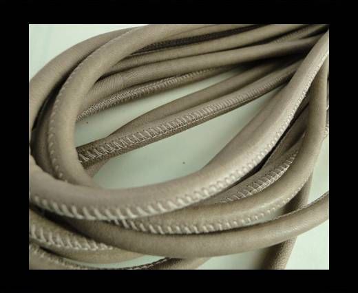 Round stitched nappa leather cord Dark Beige-6mm
