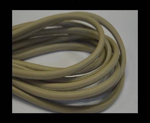 Round stitched nappa leather cord Beige -6mm