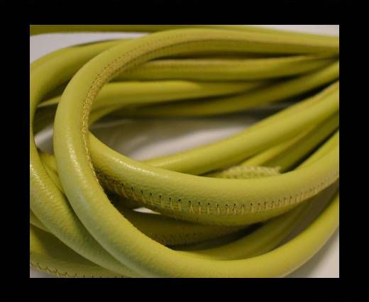 Round stitched nappa leather cord Lime-6mm
