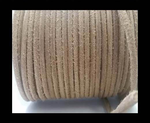 Round stitched nappa leather cord SE Hairy Natural-6mm
