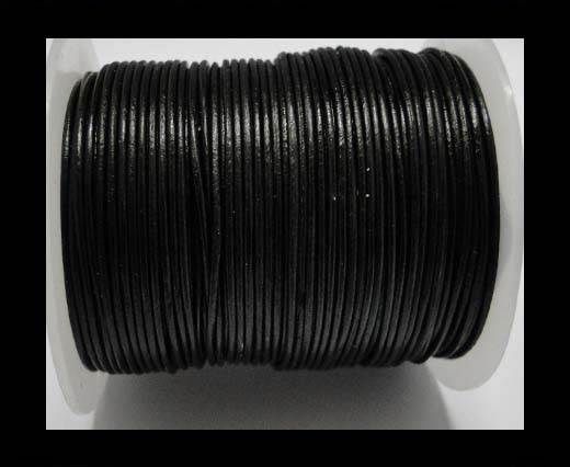 Round stitched nappa leather cord SE R 02 Black-6mm
