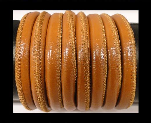Round stitched nappa leather cord Sandle Brown-6mm