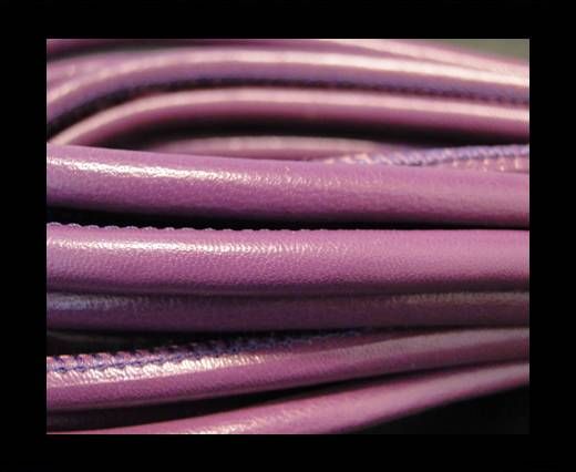 Round stitched nappa leather cord Violet-4mm