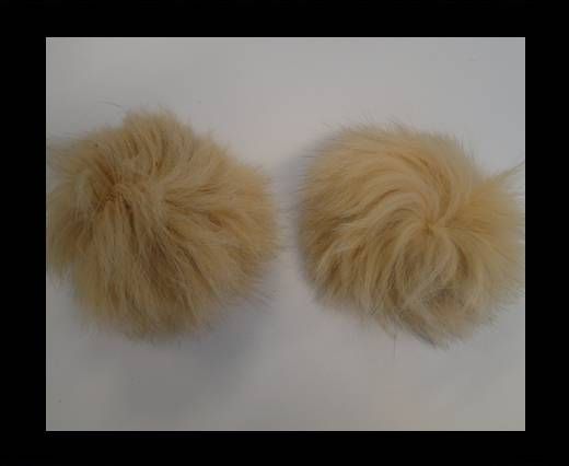 Fox Fur Pom Pom-Cream-10cms