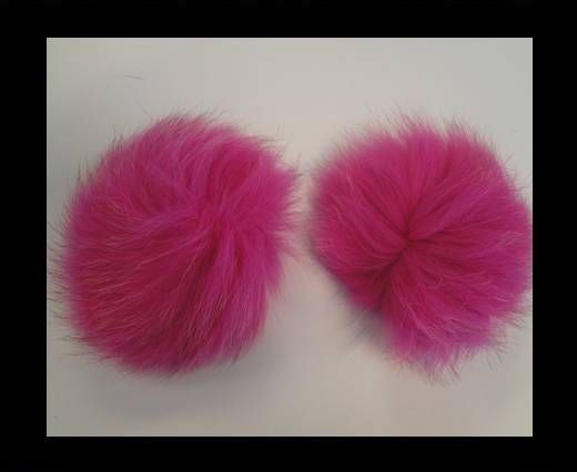 Fox Fur Pom Pom-Fuchsia -10cms