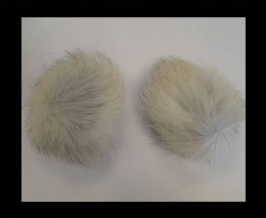 Fox Fur Pom Pom-Natural-10cms
