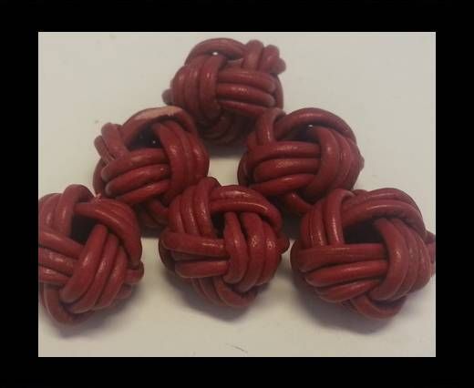 Leather Beads -12mm-Red