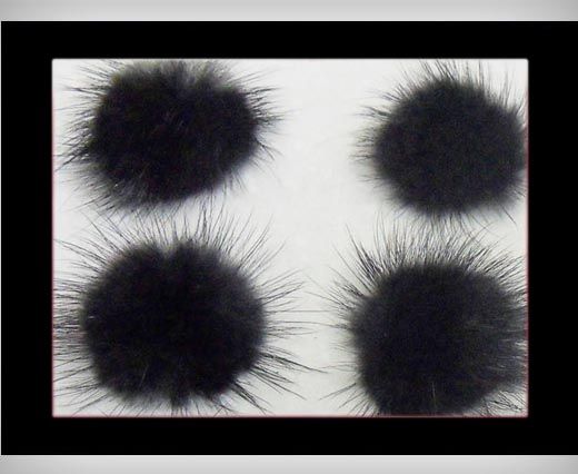 Mink Pom Pom Black