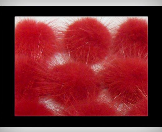 Mink Pom Pom Red