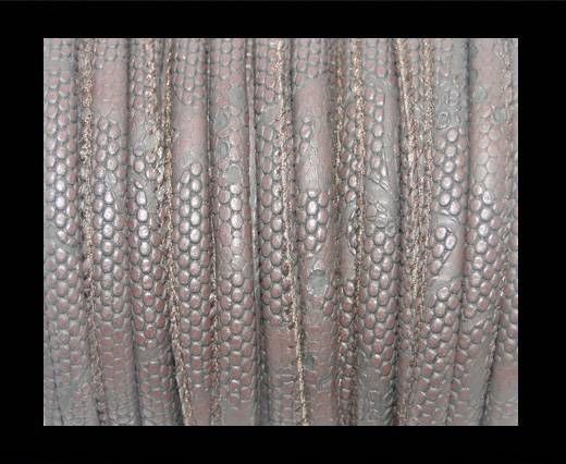 imitation nappa leather 6mm Snake-Dotted-Style - Coffee